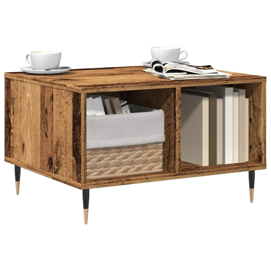 Salontafel 60x50x36,5 cm bewerkt hout oud houtkleurig