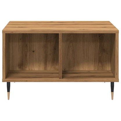 Salontafel 60x50x36,5 cm bewerkt hout artisanaal eikenkleur