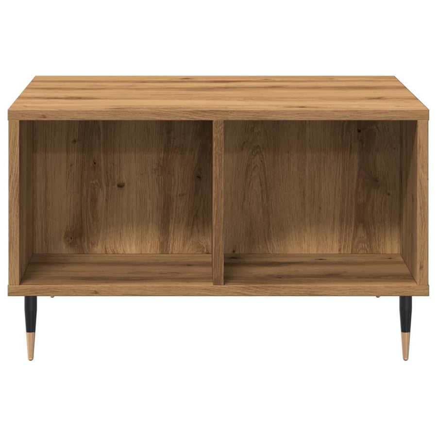 Salontafel 60x50x36,5 cm bewerkt hout artisanaal eikenkleur