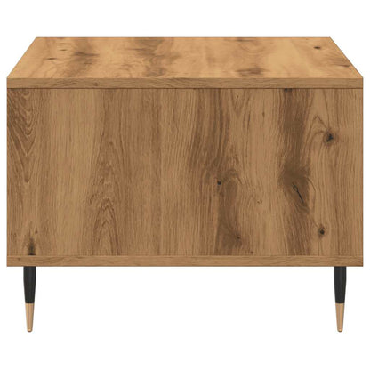 Salontafel 60x50x36,5 cm bewerkt hout artisanaal eikenkleur