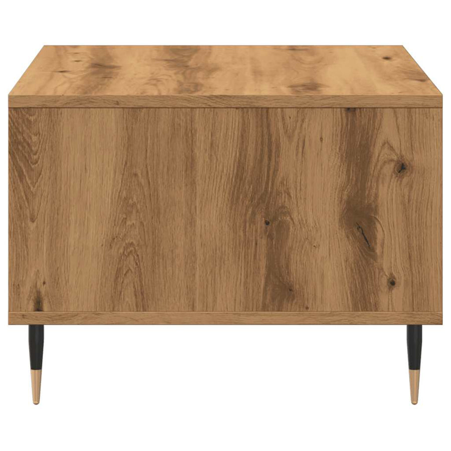 Salontafel 60x50x36,5 cm bewerkt hout artisanaal eikenkleur