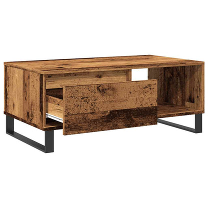 Salontafel 90x50x36,5 cm bewerkt hout oud houtkleurig