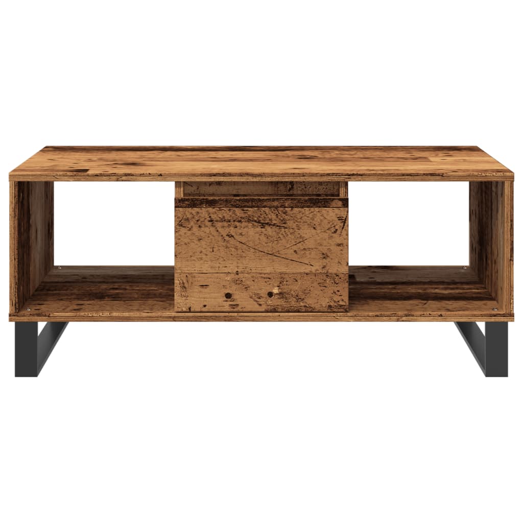 Salontafel 90x50x36,5 cm bewerkt hout oud houtkleurig