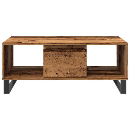 Salontafel 90x50x36,5 cm bewerkt hout oud houtkleurig