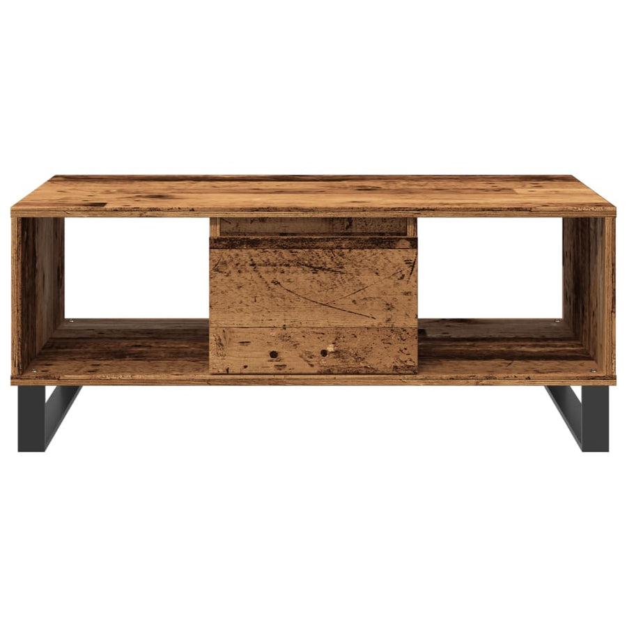 Salontafel 90x50x36,5 cm bewerkt hout oud houtkleurig