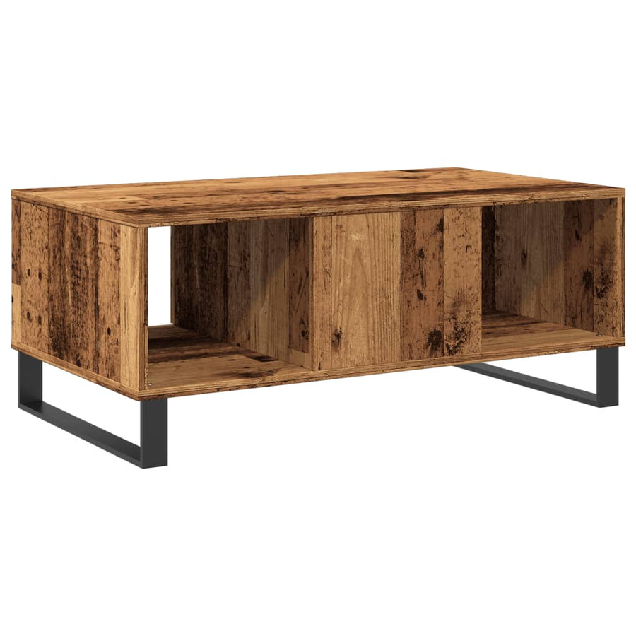 Salontafel 90x50x36,5 cm bewerkt hout oud houtkleurig