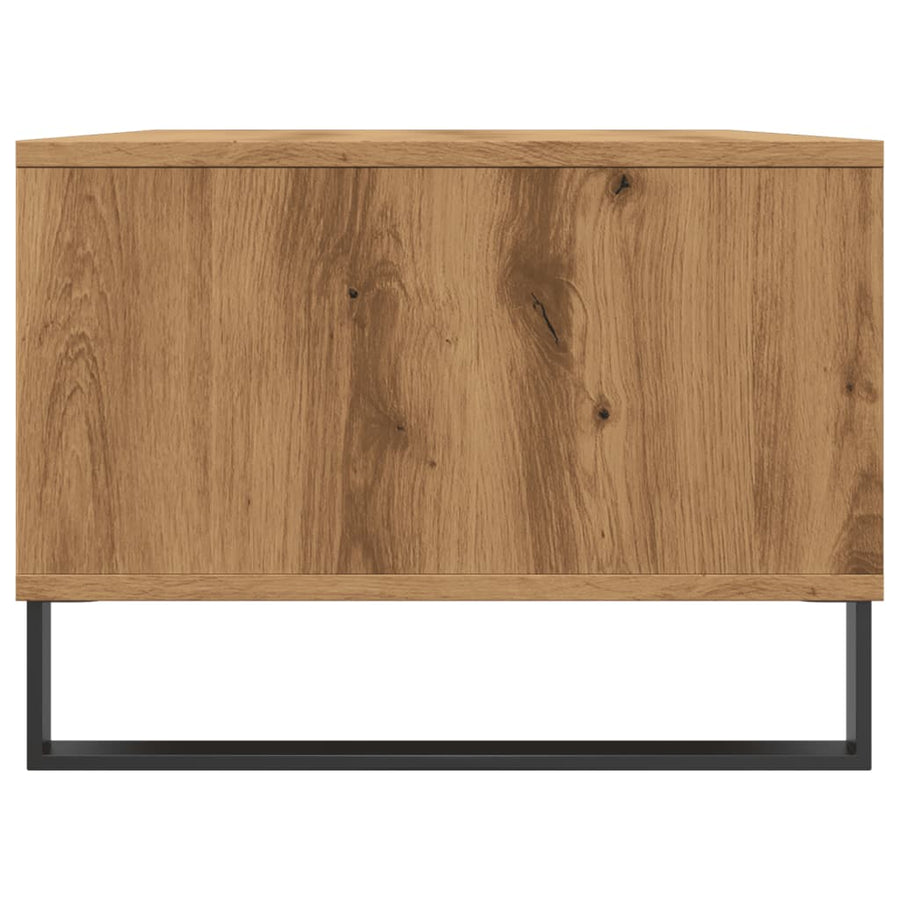 Salontafel 90x50x36,5 cm bewerkt hout artisanaal eikenkleurig