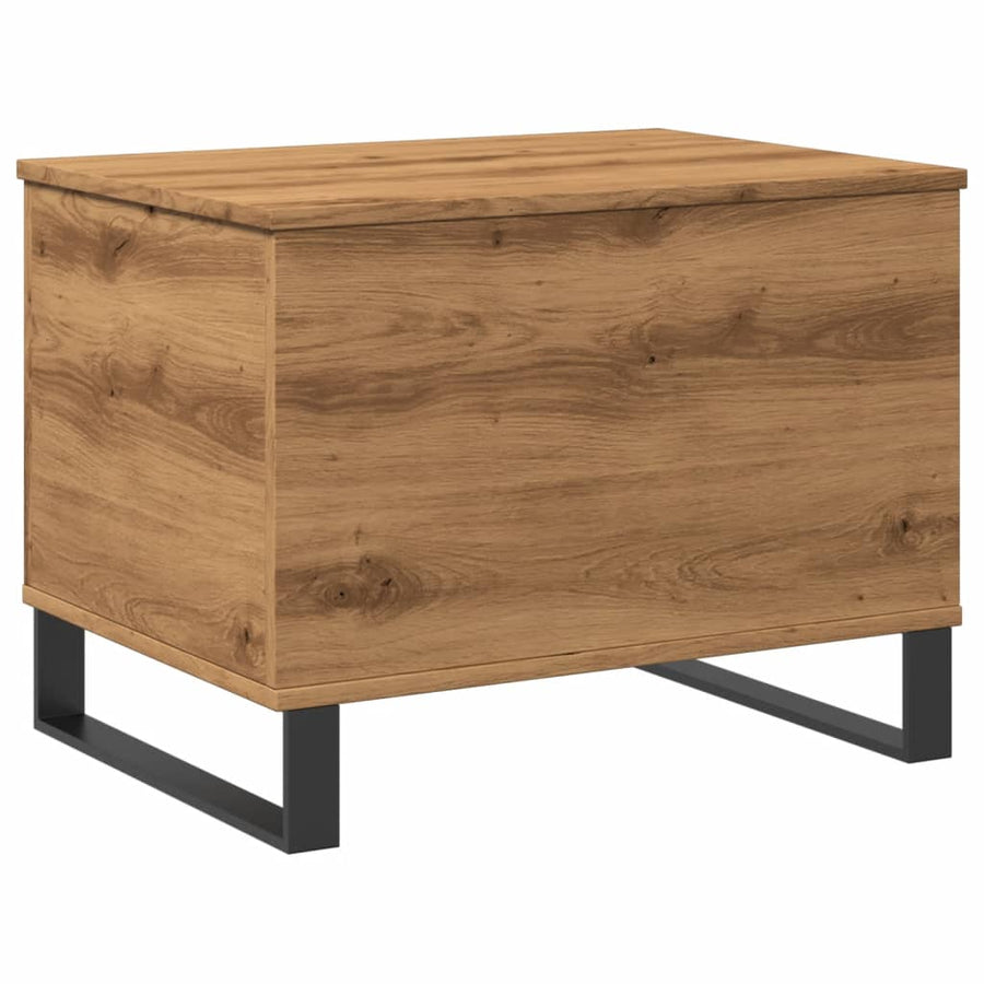 Salontafel 60x44,5x45 cm bewerkt hout artisanaal eikenkleurig