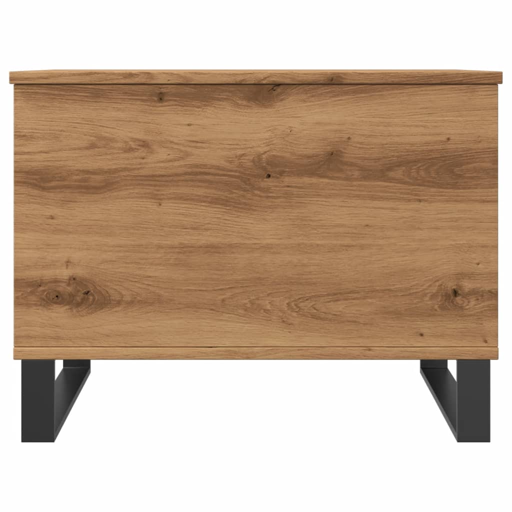 Salontafel 60x44,5x45 cm bewerkt hout artisanaal eikenkleurig