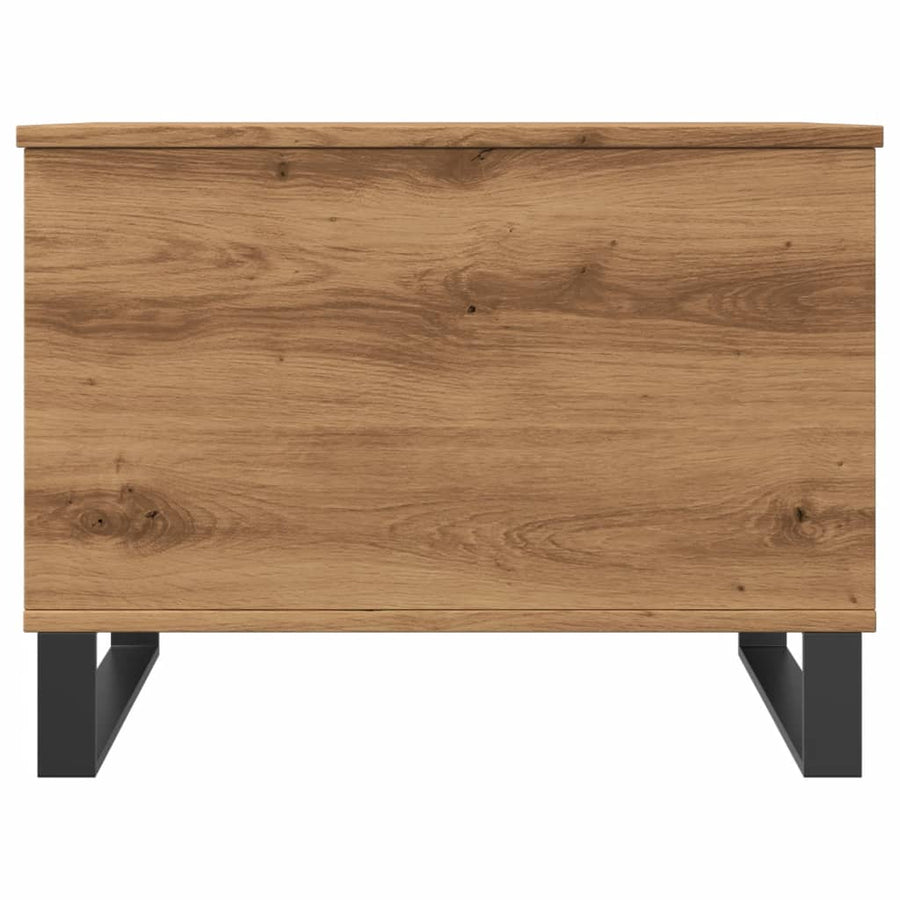 Salontafel 60x44,5x45 cm bewerkt hout artisanaal eikenkleurig