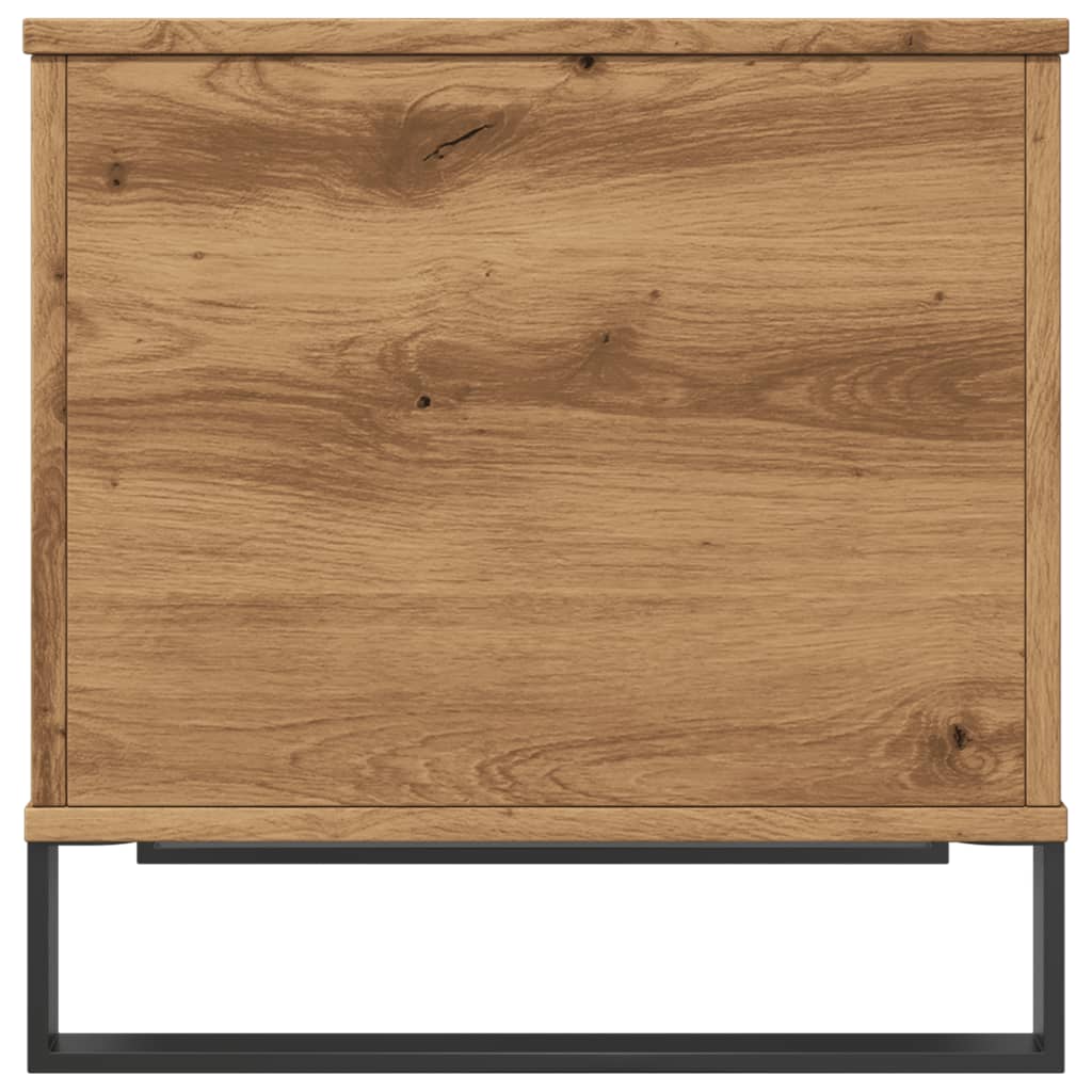 Salontafel 60x44,5x45 cm bewerkt hout artisanaal eikenkleurig