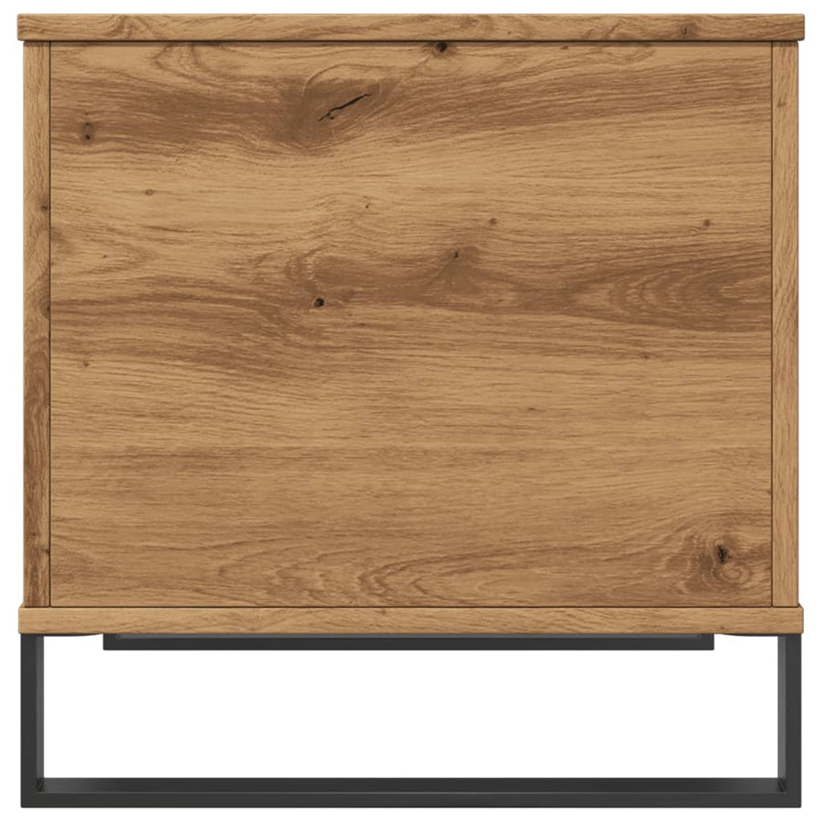 Salontafel 60x44,5x45 cm bewerkt hout artisanaal eikenkleurig