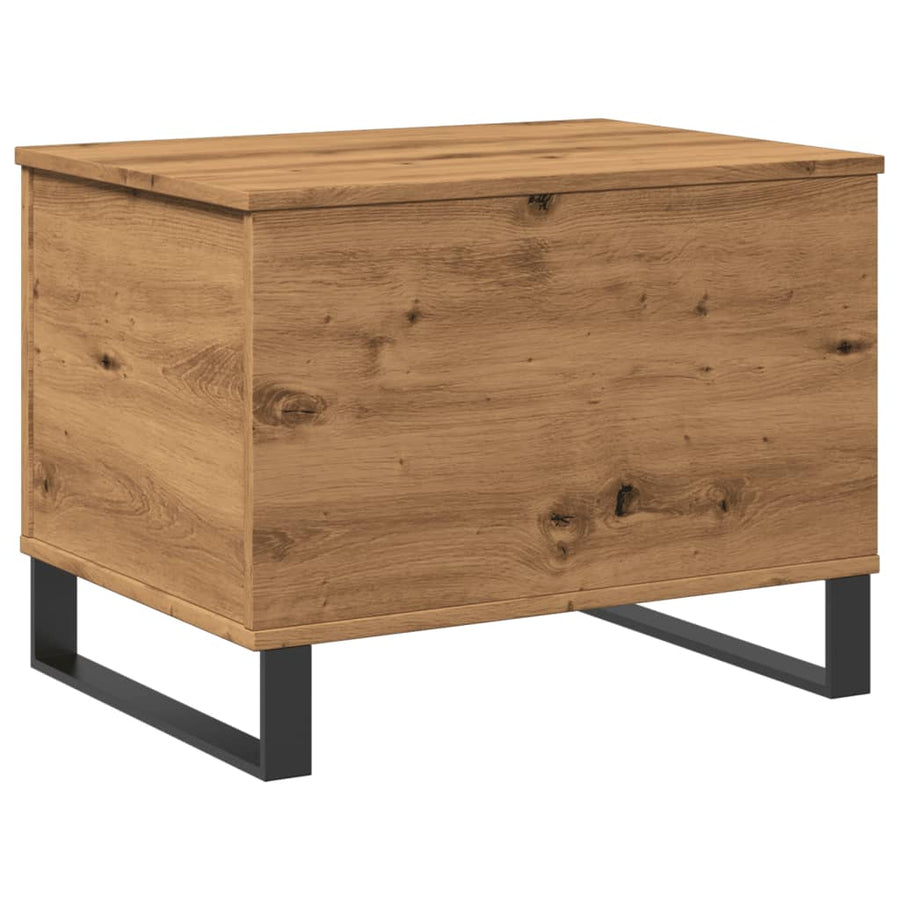 Salontafel 60x44,5x45 cm bewerkt hout artisanaal eikenkleurig