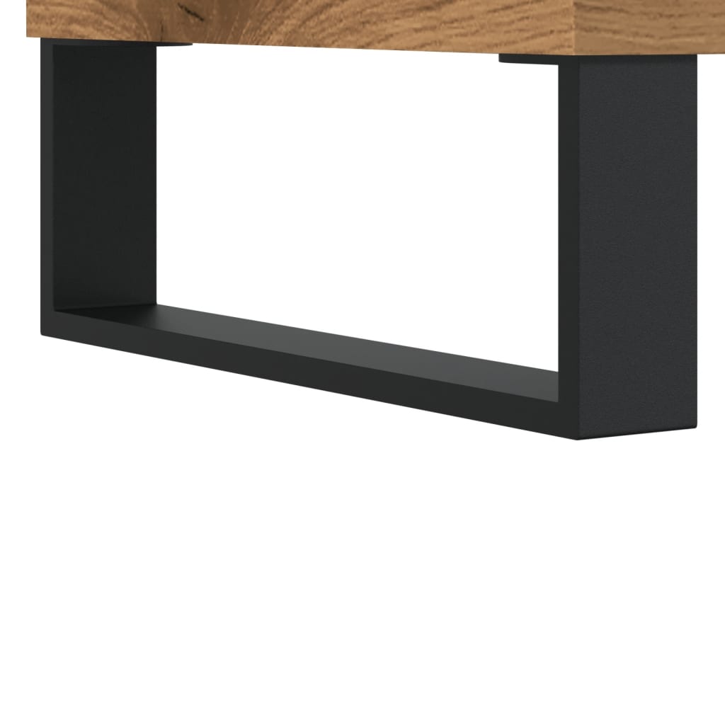 Salontafel 60x44,5x45 cm bewerkt hout artisanaal eikenkleurig