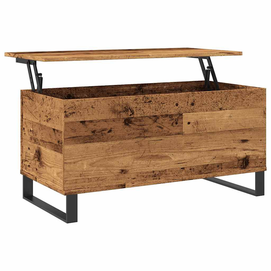 Salontafel 90x44,5x45 cm bewerkt hout oud houtkleurig