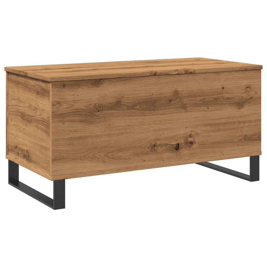 Salontafel 90x44,5x45 cm bewerkt hout artisanaal eikenkleurig