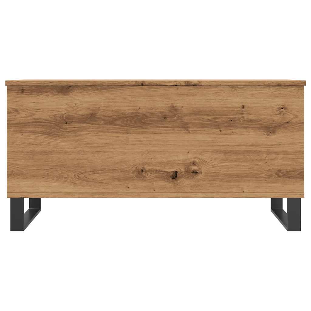 Salontafel 90x44,5x45 cm bewerkt hout artisanaal eikenkleurig