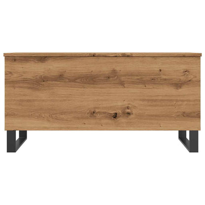 Salontafel 90x44,5x45 cm bewerkt hout artisanaal eikenkleurig