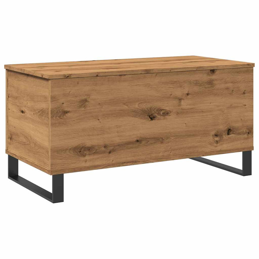 Salontafel 90x44,5x45 cm bewerkt hout artisanaal eikenkleurig
