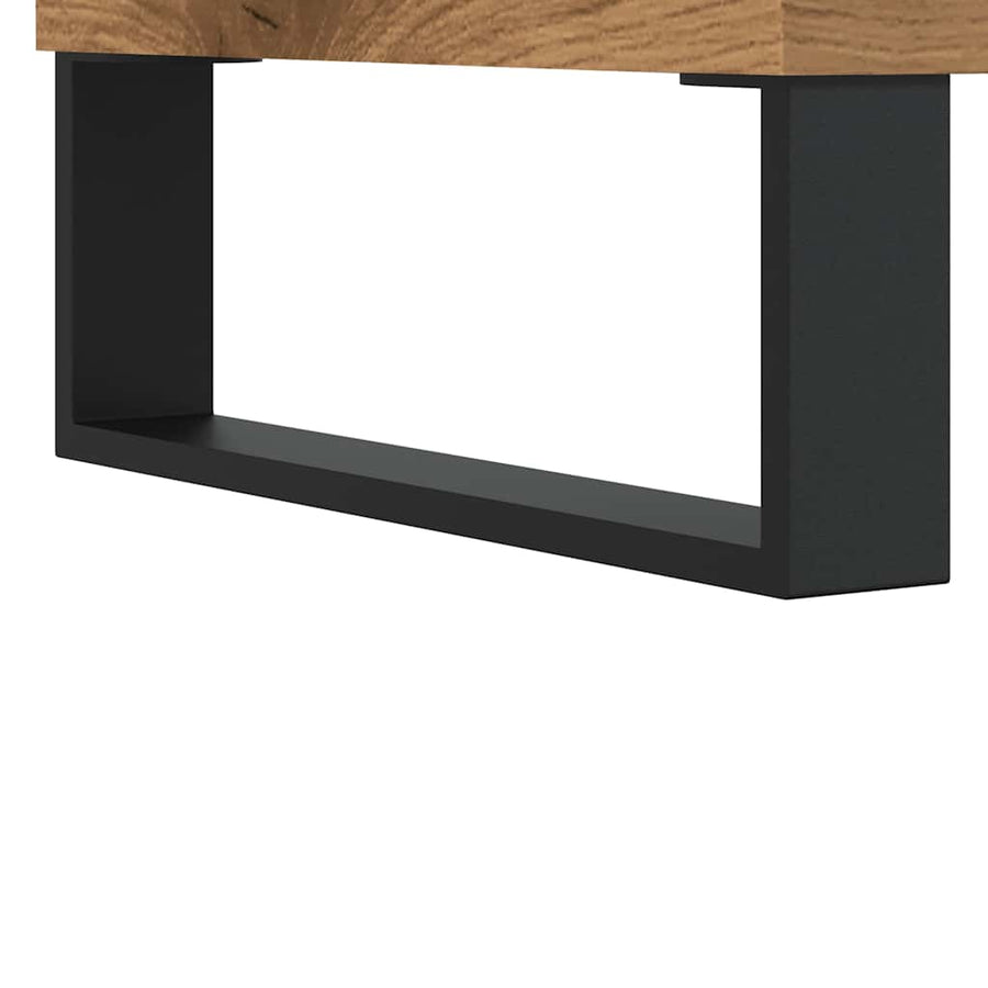 Salontafel 90x44,5x45 cm bewerkt hout artisanaal eikenkleurig