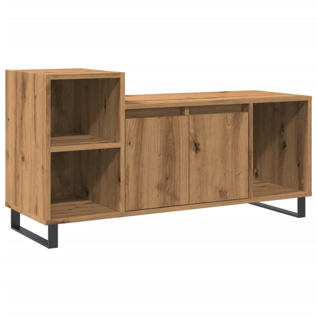 Tv-meubel 100x35x55 cm bewerkt hout artisanaal eikenkleur