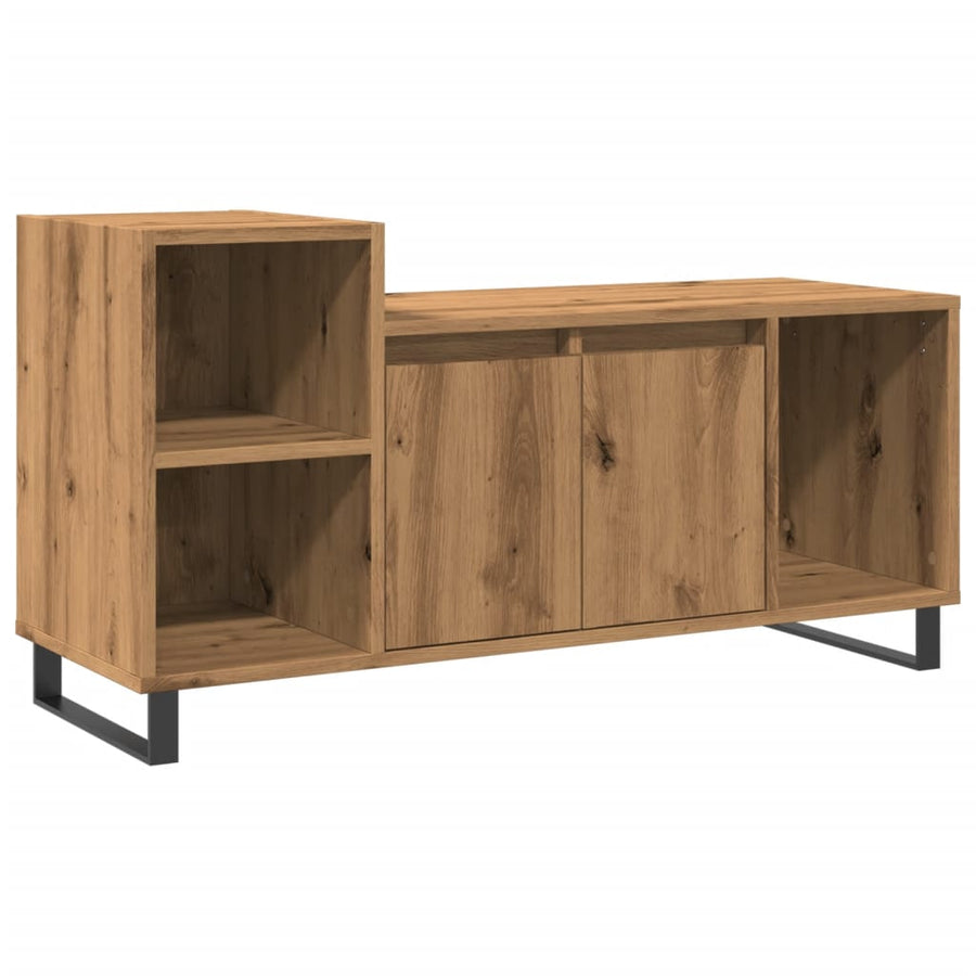 Tv-meubel 100x35x55 cm bewerkt hout artisanaal eikenkleur