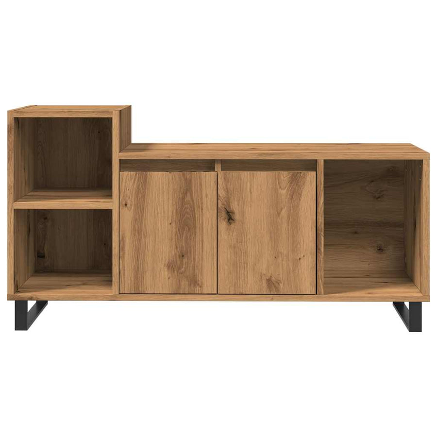 Tv-meubel 100x35x55 cm bewerkt hout artisanaal eikenkleur