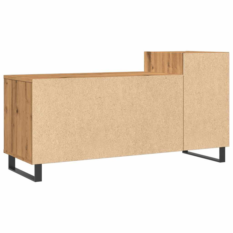 Tv-meubel 100x35x55 cm bewerkt hout artisanaal eikenkleur