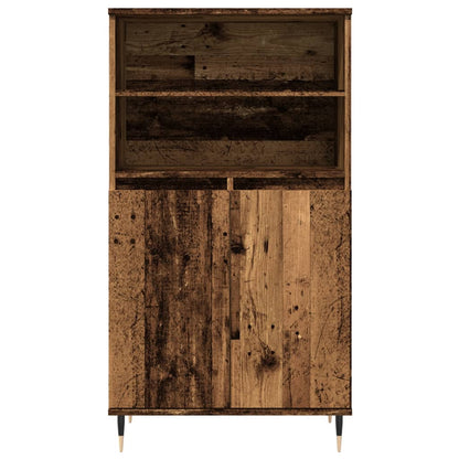 Hoge kast 60x36x110 cm bewerkt hout oud houtkleurig