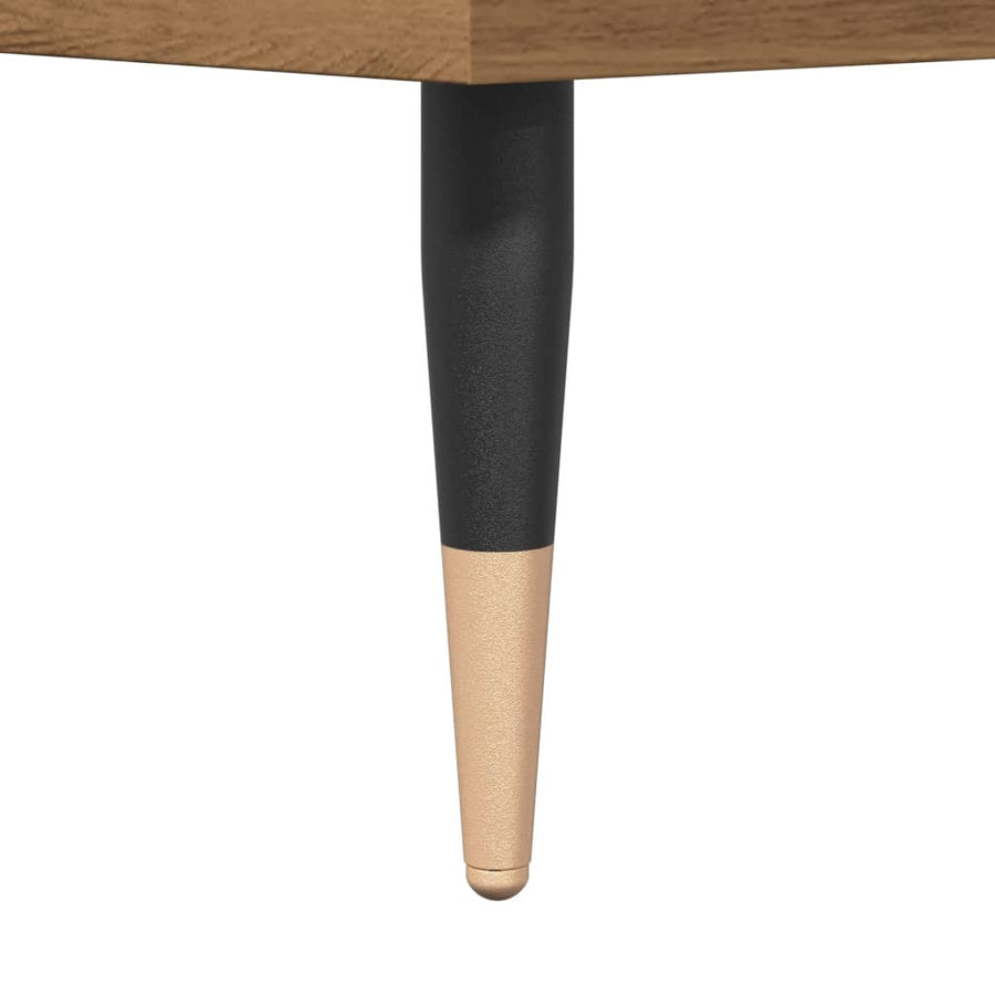 Hoge kast 60x36x110 cm bewerkt hout artisanaal eikenkleurig