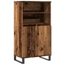Hoge kast 60x36x110 cm bewerkt hout oud houtkleurig
