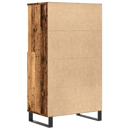 Hoge kast 60x36x110 cm bewerkt hout oud houtkleurig