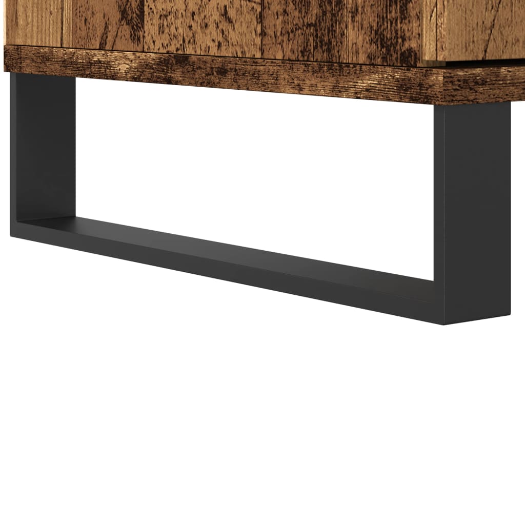 Hoge kast 60x36x110 cm bewerkt hout oud houtkleurig