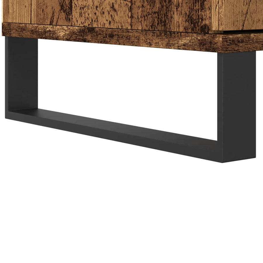 Hoge kast 60x36x110 cm bewerkt hout oud houtkleurig