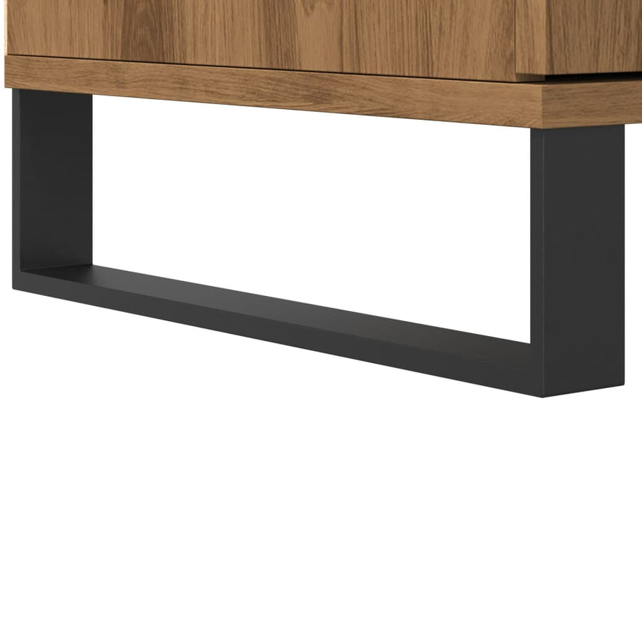 Hoge kast 60x36x110 cm bewerkt hout artisanaal eikenkleur