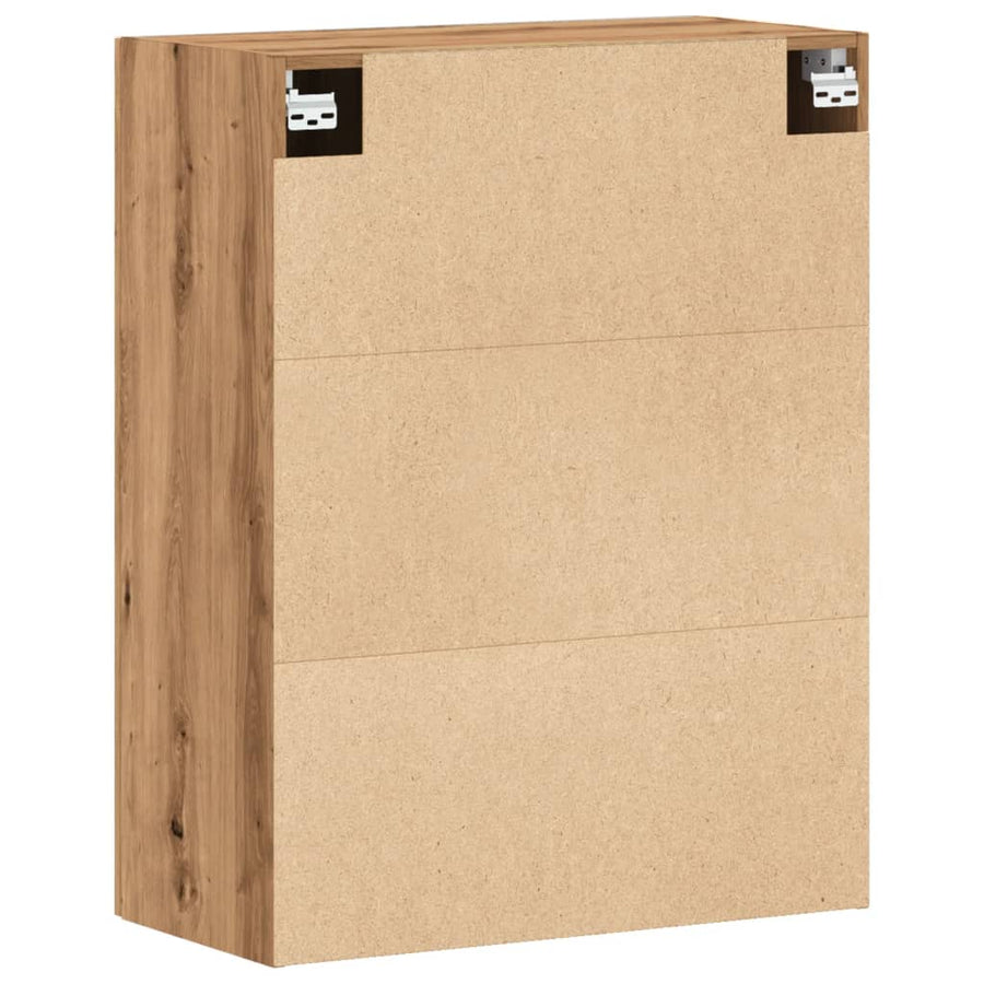 Wandkast 69,5x34x90 cm bewerkt hout artisanaal eikenkleurig