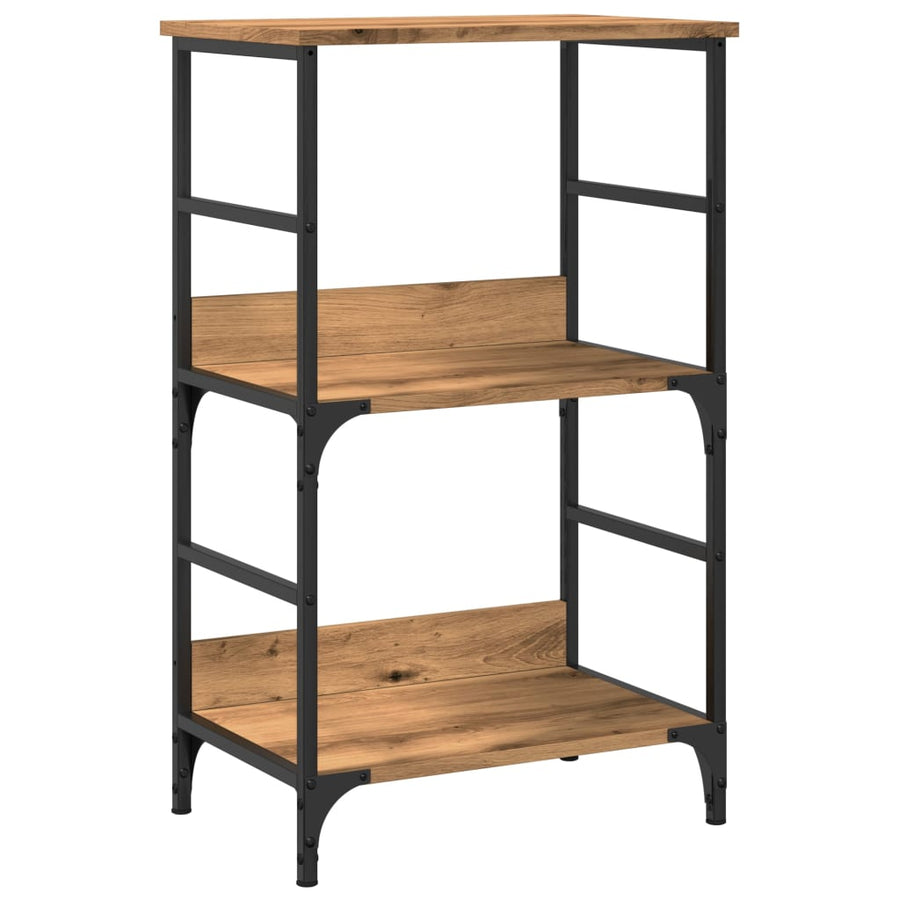 Boekenkast 50x33x82 cm bewerkt hout artisanaal eikenkleurig