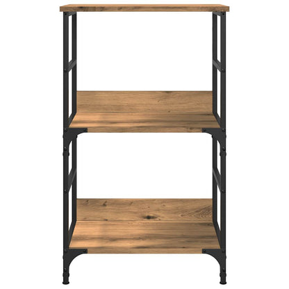 Boekenkast 50x33x82 cm bewerkt hout artisanaal eikenkleurig