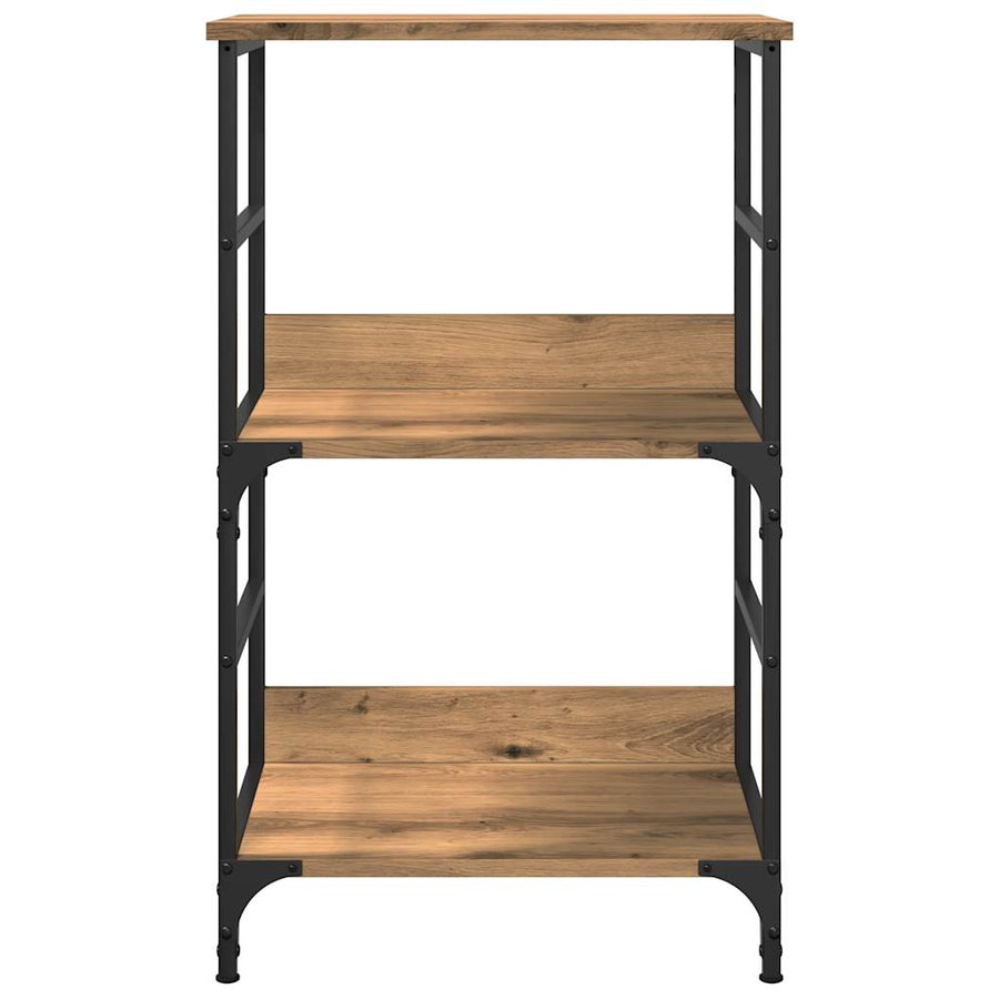 Boekenkast 50x33x82 cm bewerkt hout artisanaal eikenkleurig
