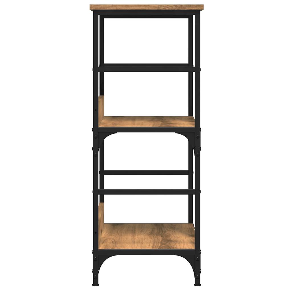 Boekenkast 50x33x82 cm bewerkt hout artisanaal eikenkleurig