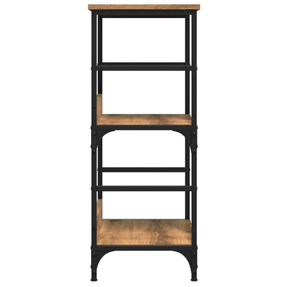 Boekenkast 50x33x82 cm bewerkt hout artisanaal eikenkleurig