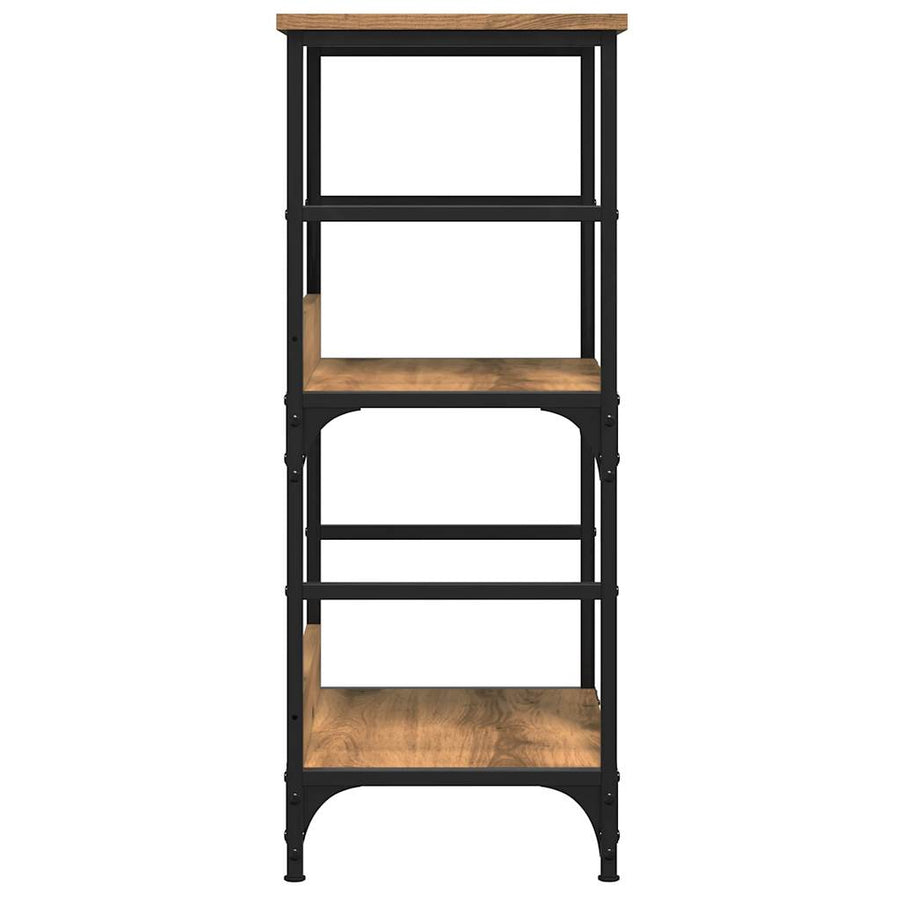 Boekenkast 50x33x82 cm bewerkt hout artisanaal eikenkleurig