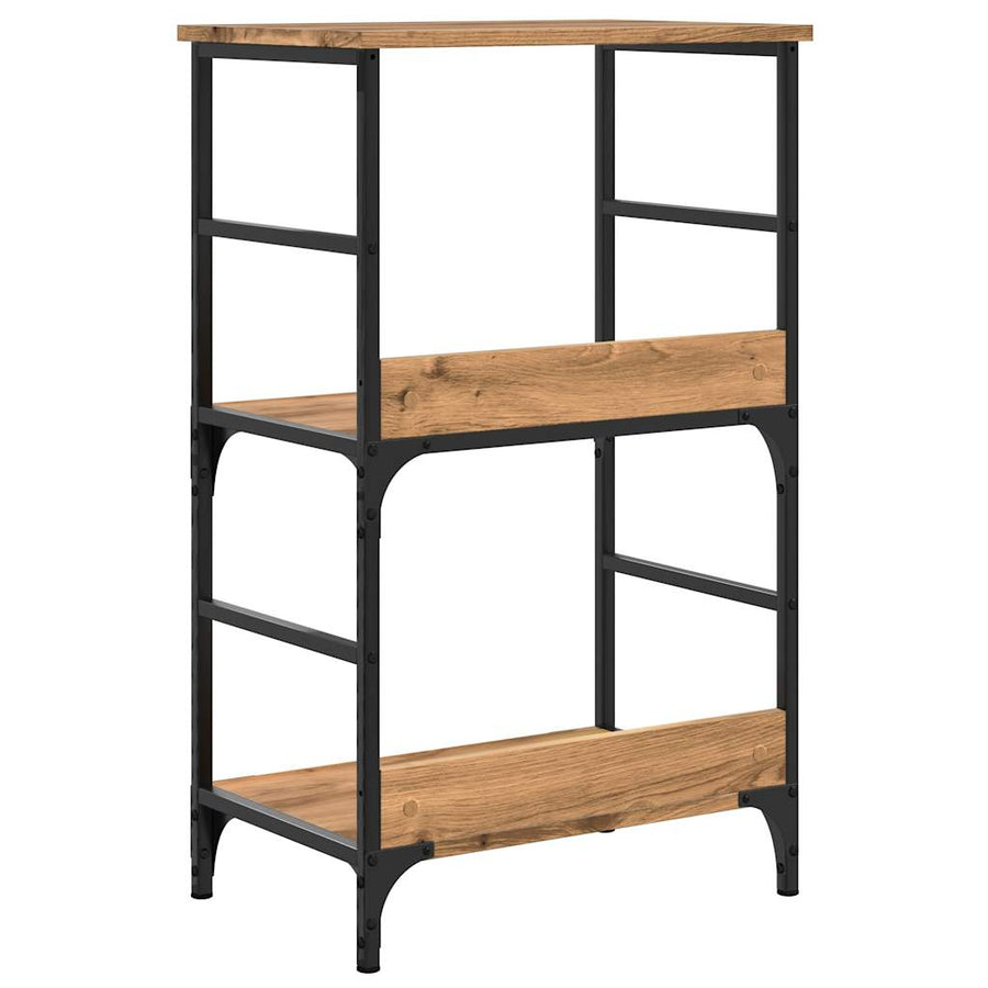 Boekenkast 50x33x82 cm bewerkt hout artisanaal eikenkleurig
