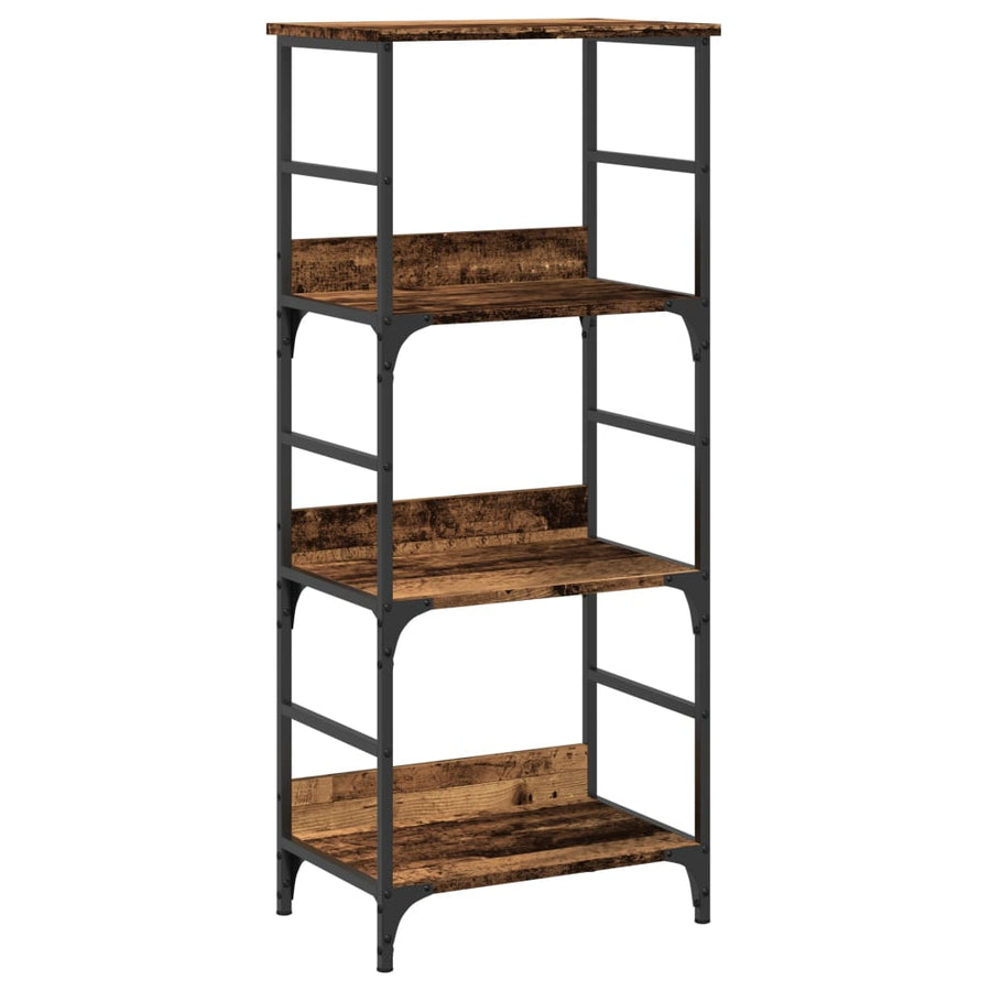 Boekenkast 50x33x117,5 cm bewerkt hout oud houtkleurig