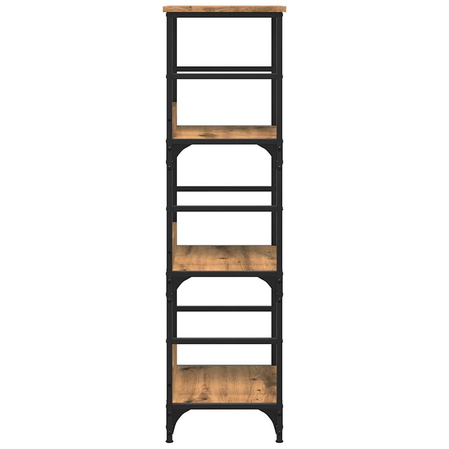 Boekenkast 50x33x117,5 cm bewerkt hout artisanaal eikenkleur