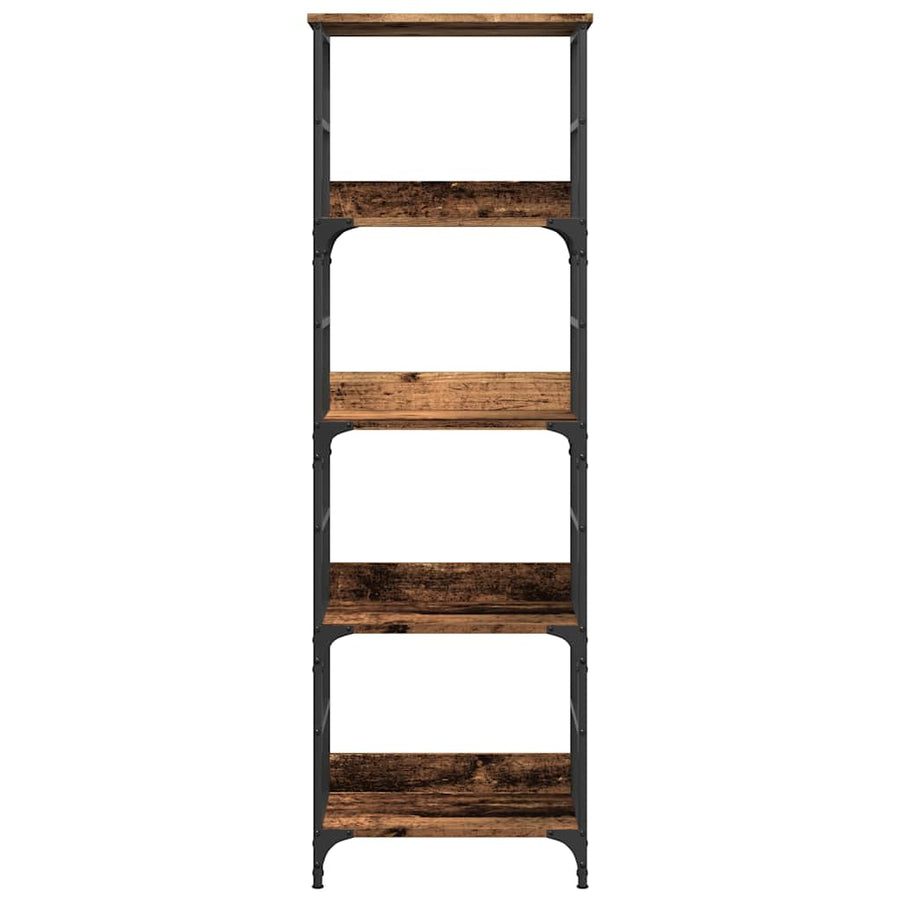Boekenkast 50x33x153 cm bewerkt hout oud houtkleurig
