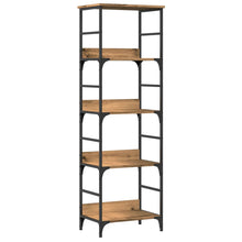 Boekenrek 50x33x153 cm bewerkt hout artisanaal eikenkleurig