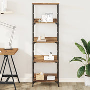 Boekenrek 50x33x153 cm bewerkt hout bruineiken