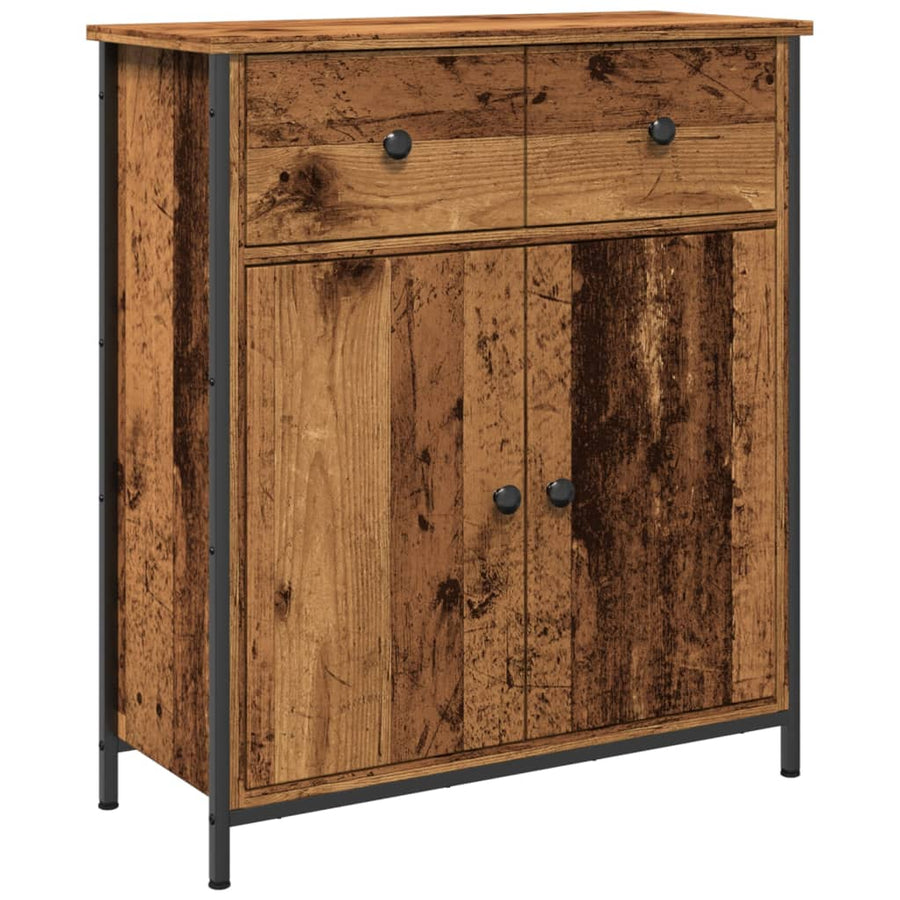Dressoir 70x30x80 cm bewerkt hout oud houtkleurig