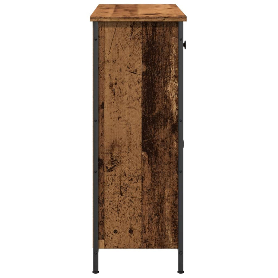 Dressoir 70x30x80 cm bewerkt hout oud houtkleurig